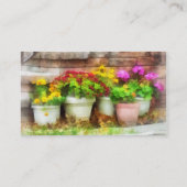 Carte De Visite Pots de fleurs avec des fleurs d'automne (Dos)