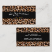 Carte De Visite Pots de léopard Fourrure Jaguar Animal Motif de pe (Devant / Derrière)