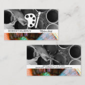 Carte De Visite Pots de peinture et brosses | Palette Artiste (Devant / Derrière)