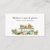Carte De Visite Pots d'outils de jardin et aquarelle plante (Devant)