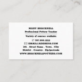 Carte De Visite Potter de dessin, Cours de poterie, Potters (Dos)