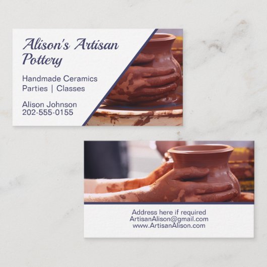 Carte De Visite Pottery (Devant / Derrière)
