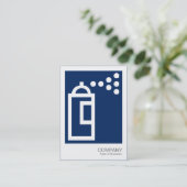 Carte De Visite Poubelle de pulvérisation - Blanc sur Bleu foncé 0 (Debout devant)