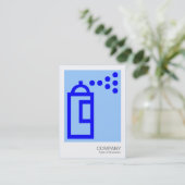 Carte De Visite Poubelle de pulvérisation - Bleu sur Lt Blue 99CCF (Debout devant)