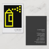 Carte De Visite Poubelle de pulvérisation - Jaune sur Noir (Devant / Derrière)