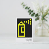 Carte De Visite Poubelle de pulvérisation - Jaune sur Noir (Debout devant)
