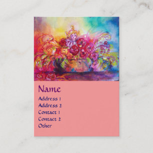 CARTE DE VISITE POUCE,PANIER DE FLEURS ET PAPILLON