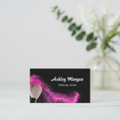 Carte De Visite Poudre de brosse de maquillage à la mode Noir Blan (Debout devant)