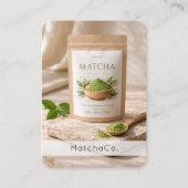 Carte De Visite Poudre de Matcha Bio Matcha Naturel Code QR (Devant)