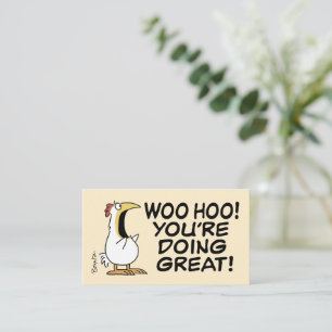 CARTE DE VISITE POULE BRUYANTE CRIE DES MOTS ENCOURAGEANTS POUR TO