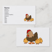 Carte De Visite Poule et poussins (Devant / Derrière)