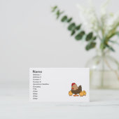 Carte De Visite Poule et poussins (Debout devant)