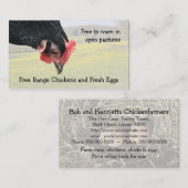 Carte De Visite Poule libre de noir de gamme (Devant / Derrière)