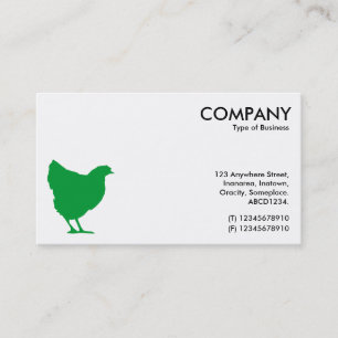 Carte De Visite Poule Verte Herbe Symbole - Blanc