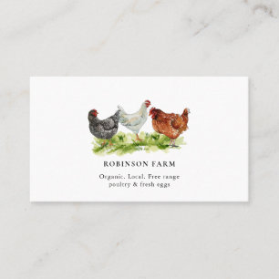 Carte De Visite Poules de campagne Poulets Œufs frais Agriculteur
