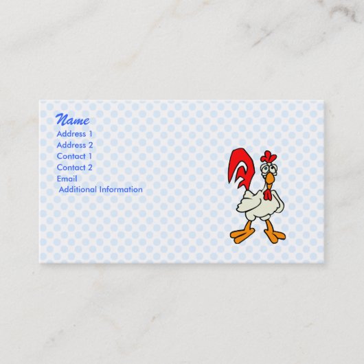 Carte De Visite Poulet de Chiggy (Devant)