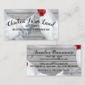 Carte De Visite Poulet Gris Hen Ferme d'Oeufs Bio Rustique (Devant / Derrière)