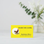 Carte De Visite Poulet Jaune D'Affaires Fabriqué À Votre Regard (Debout devant)