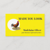 Carte De Visite Poulet Jaune D'Affaires Fabriqué À Votre Regard (Devant)
