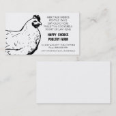 Carte De Visite Poulet noir et blanc de ferme d'oeufs (Devant / Derrière)