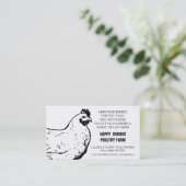 Carte De Visite Poulet noir et blanc de ferme d'oeufs (Debout devant)