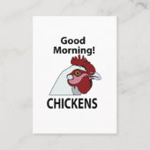 Carte De Visite Poulets Bon Matin Drôle Poulets (Devant)