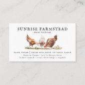 Carte De Visite Poulets d'aquarelle | Oeufs frais de ferme (Devant)