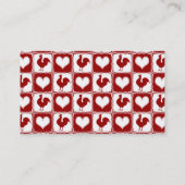 Carte De Visite Poulets et motif de coq de coeurs (Dos)