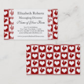 Carte De Visite Poulets et motif de coq de coeurs (Devant / Derrière)