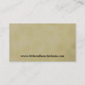 Carte De Visite Poulette de poulet de rouge d'île de Rhode - (Dos)