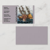 Carte De Visite Poulpe géant de Steampunk Kraken nautique (Devant / Derrière)