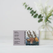 Carte De Visite Poulpe géant de Steampunk Kraken nautique (Debout devant)