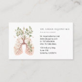 Carte De Visite Poumons floraux Pulmonologue Respiratoire (Devant)