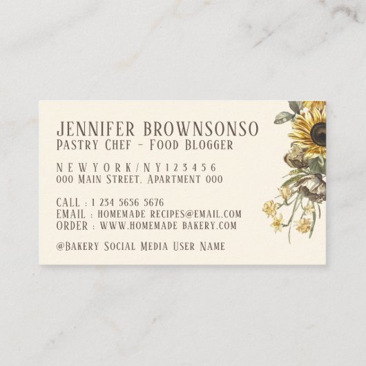 Carte De Visite Poupée à rouleaux en citron jaune Pin tournesol Bo (Dos)