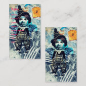 Carte De Visite Poupée médiatique mixte dans les tons bleus (Devant / Derrière)