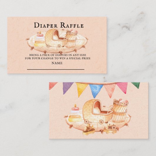 Carte De Visite Pouponnière Boho Jouets pour bébé Raffle de couche (Devant / Derrière)