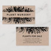 Carte De Visite Pouponnière Plante rustique Kraft noire (Devant / Derrière)