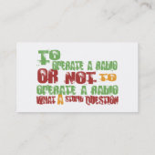 Carte De Visite Pour actionner une radio (Dos)