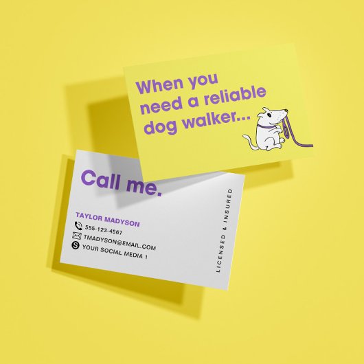 Carte de visite pour animal de compagnie pour chie