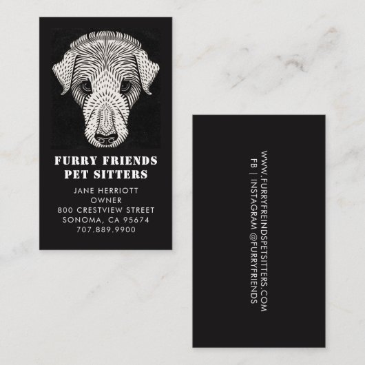 Carte de visite pour animaux (Devant / Derrière)