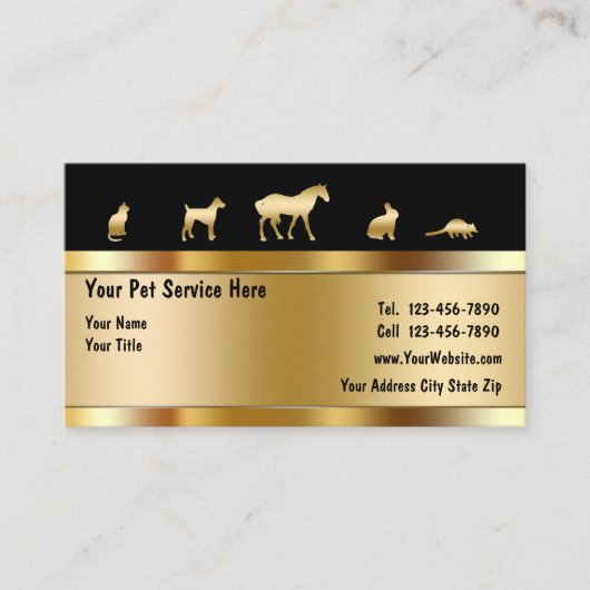 Carte de visite pour animaux de compagnie classiqu (Devant)