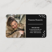 Carte de visite pour animaux de compagnie noirs pe (Devant)
