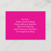 Carte de visite pour animaux de compagnie personna (Dos)