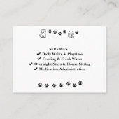 Carte de visite pour animaux de compagnie personna (Dos)