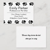 Carte de visite pour animaux de compagnie personna (Devant / Derrière)