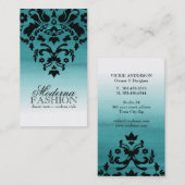 Carte de visite pour aquarelle turquoise de (Devant / Derrière)