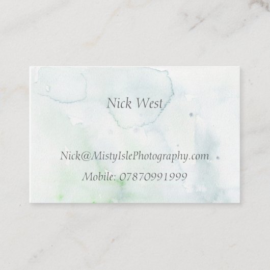 Carte de visite pour aquarelle unique (Dos)