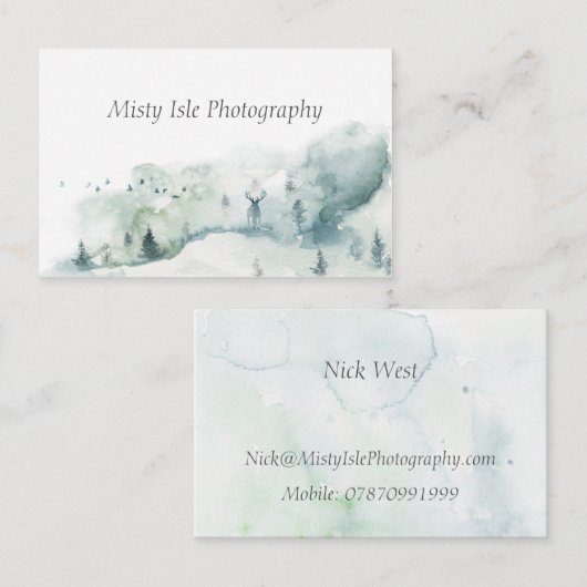 Carte de visite pour aquarelle unique (Devant / Derrière)