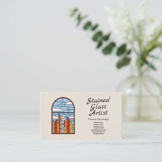 Carte de visite pour artiste en verre tendu (Debout devant)