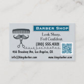 Carte de visite pour Barber (Barbershop) QR monofa (Devant)